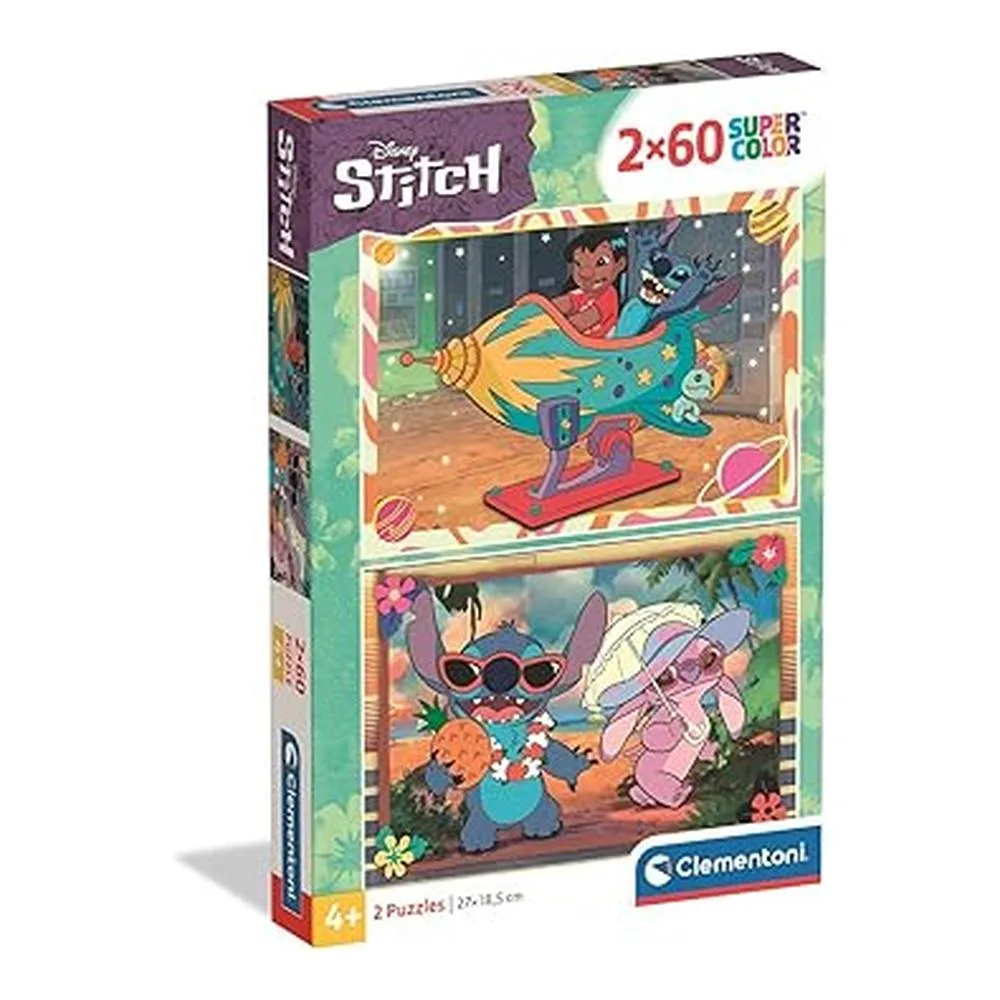 Clementoni Puzzle Infantil 2×60 Piezas Stitch Walt Disney 24822.3