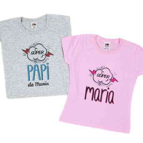 Pack Personalizado Camiseta Papá + Body/Camiseta Súper Papi / Súper Hija