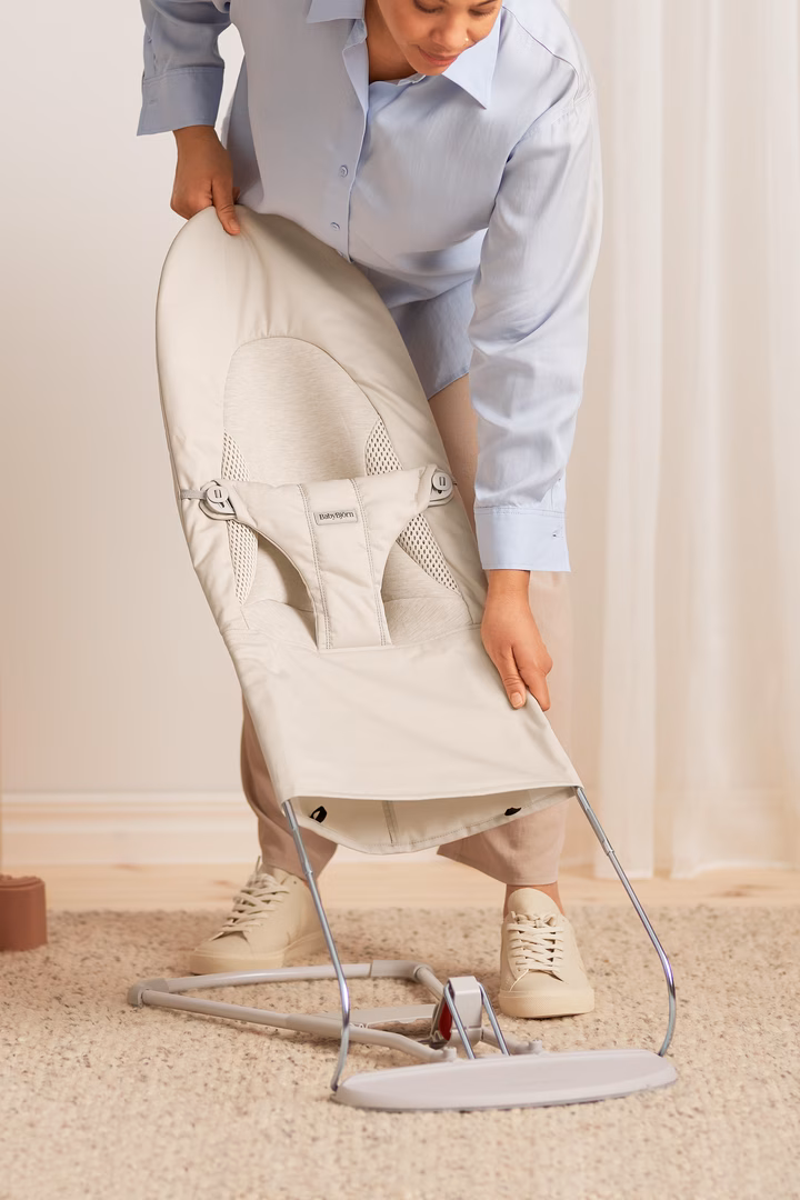 Hamaca BabybJörn Tri Fabric Beige - Imagen 5
